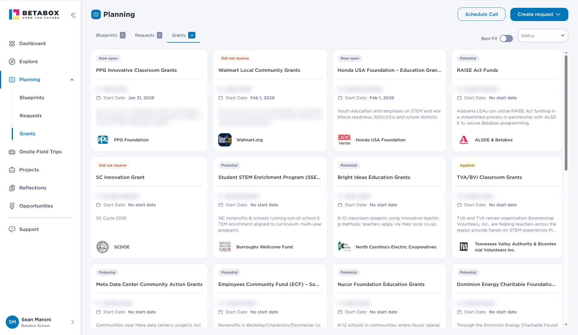 CareerStack™ grants with a Best Fit filter